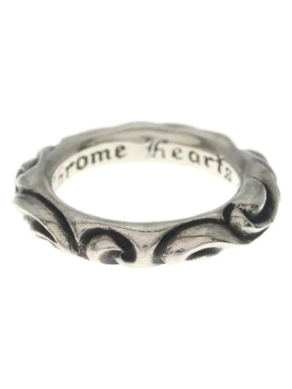 Chrome Hearts Scrl Band Scroll Ring Silver